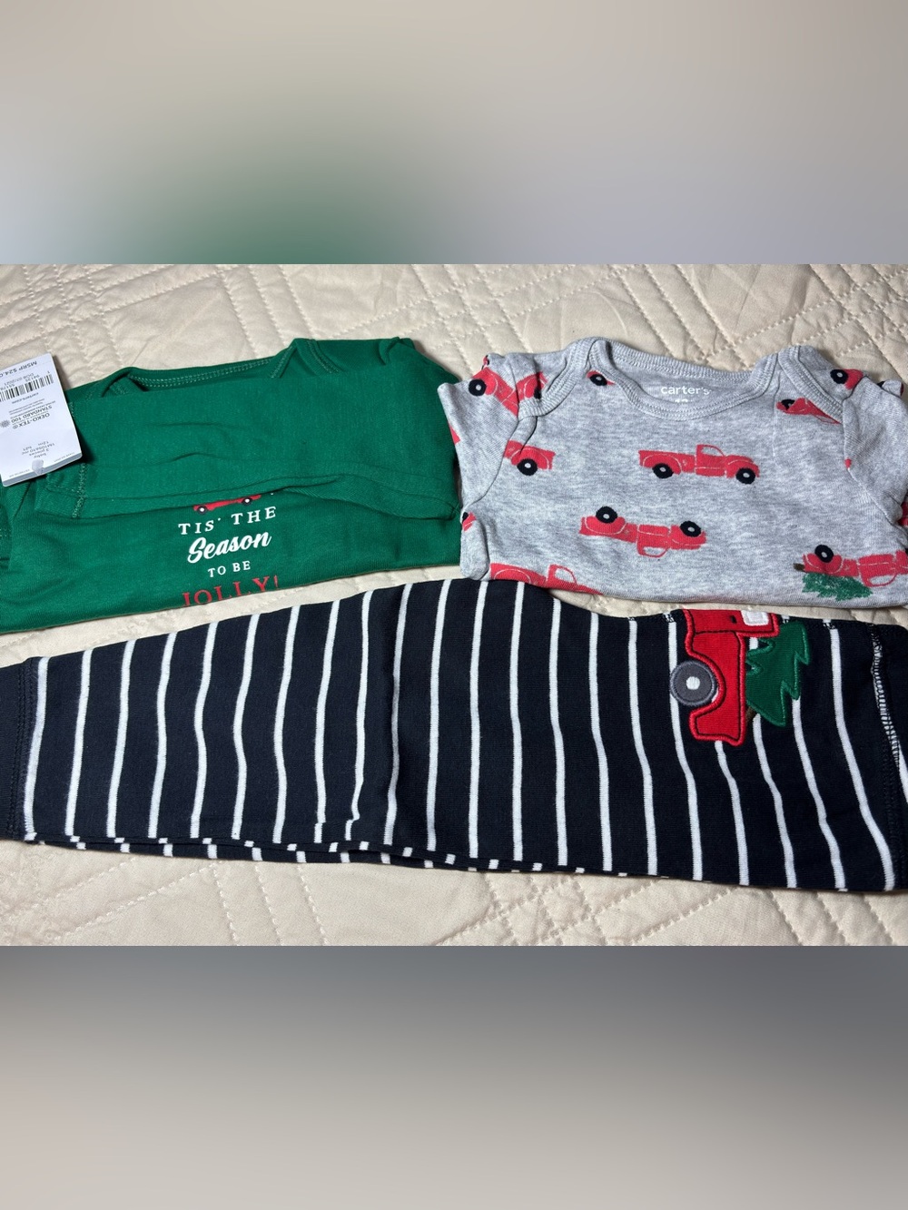 Carter's 12M Boys 3-Piece “Tis the Season” Holiday Outfit